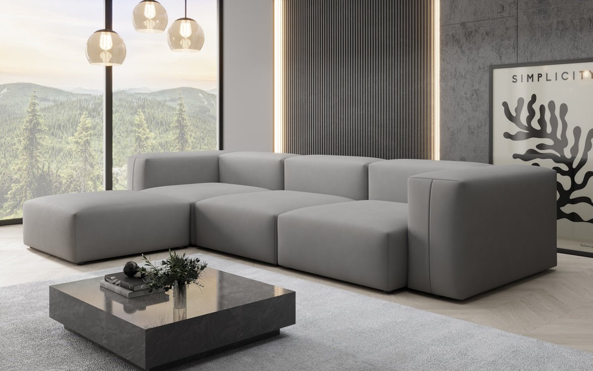 Canapé d'angle L Designer Snug en Tissu