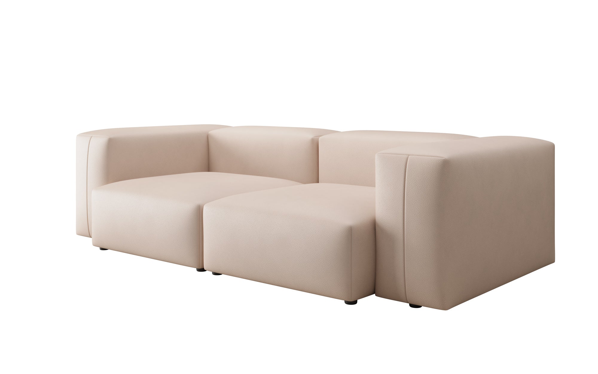 Canapé design 2 places Snug en cuir véritable