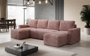 Designer Sofa Melva U mit Schlaf- und Klappfunktion in Cord