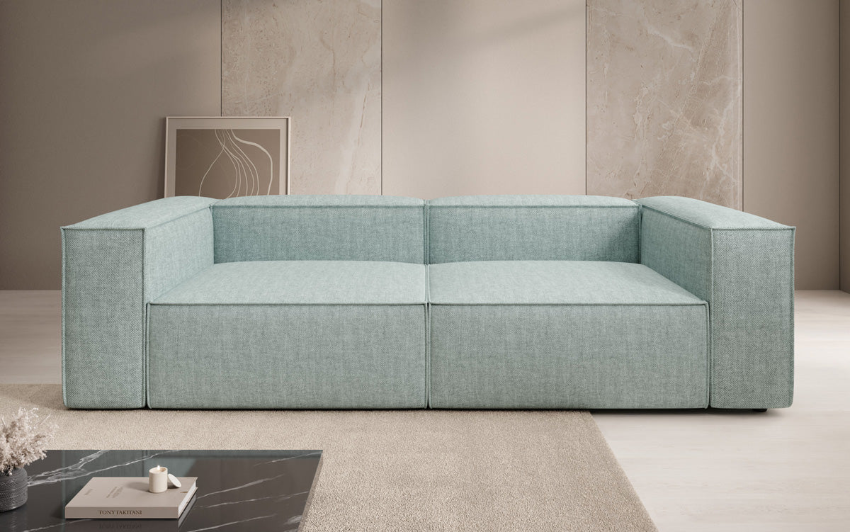 Designer Sofa Lesley 3 Sitzer in Leinen-Optik