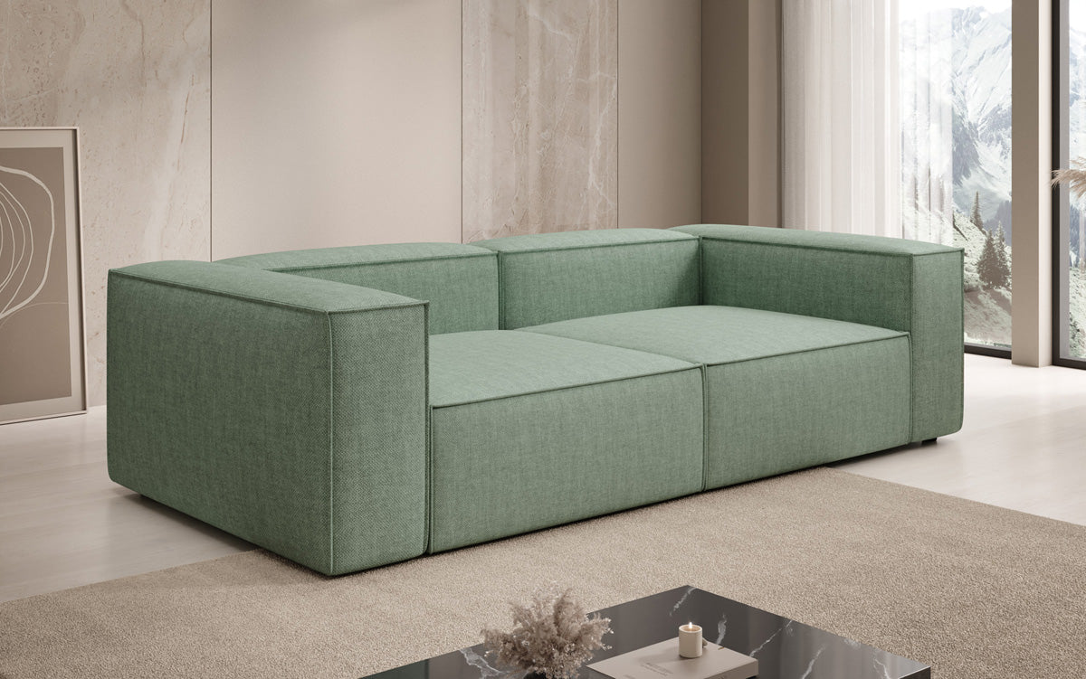 Designer Sofa Lesley 3 Sitzer in Leinen-Optik