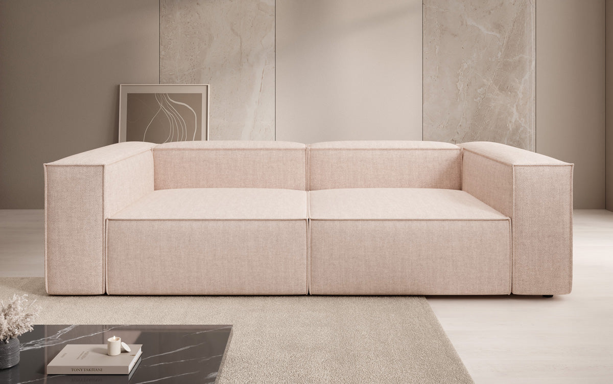 Designer Sofa Lesley 3 Sitzer in Leinen-Optik