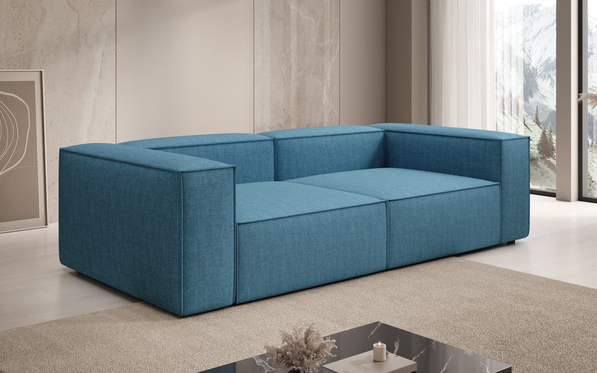 Designer Sofa Lesley 3 Sitzer in Leinen-Optik
