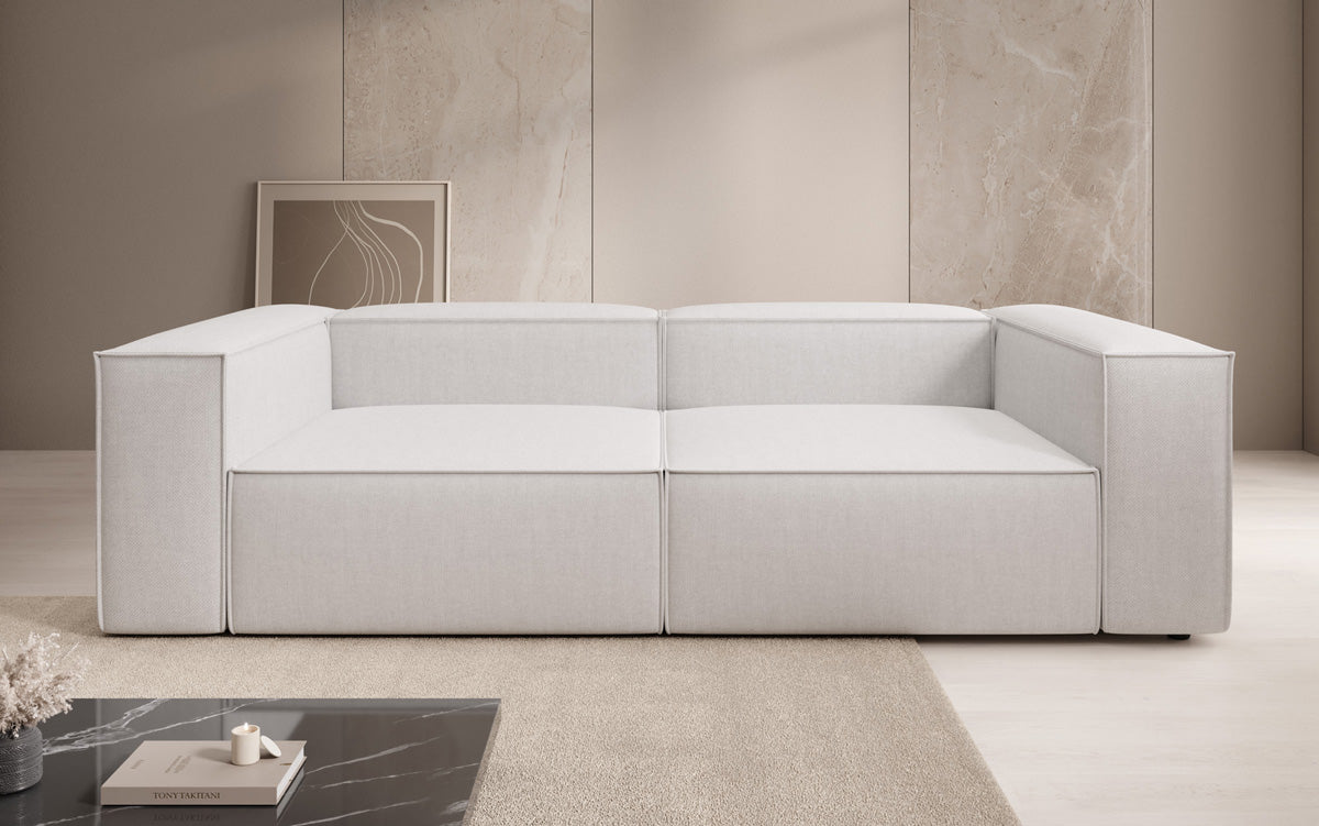 Designer Sofa Lesley 3 Sitzer in Leinen-Optik