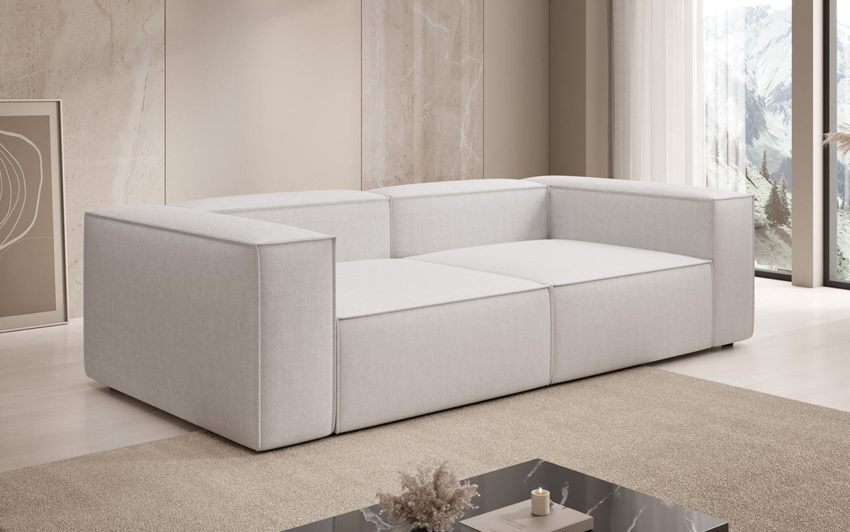Designer Sofa Lesley 3 Sitzer in Leinen-Optik