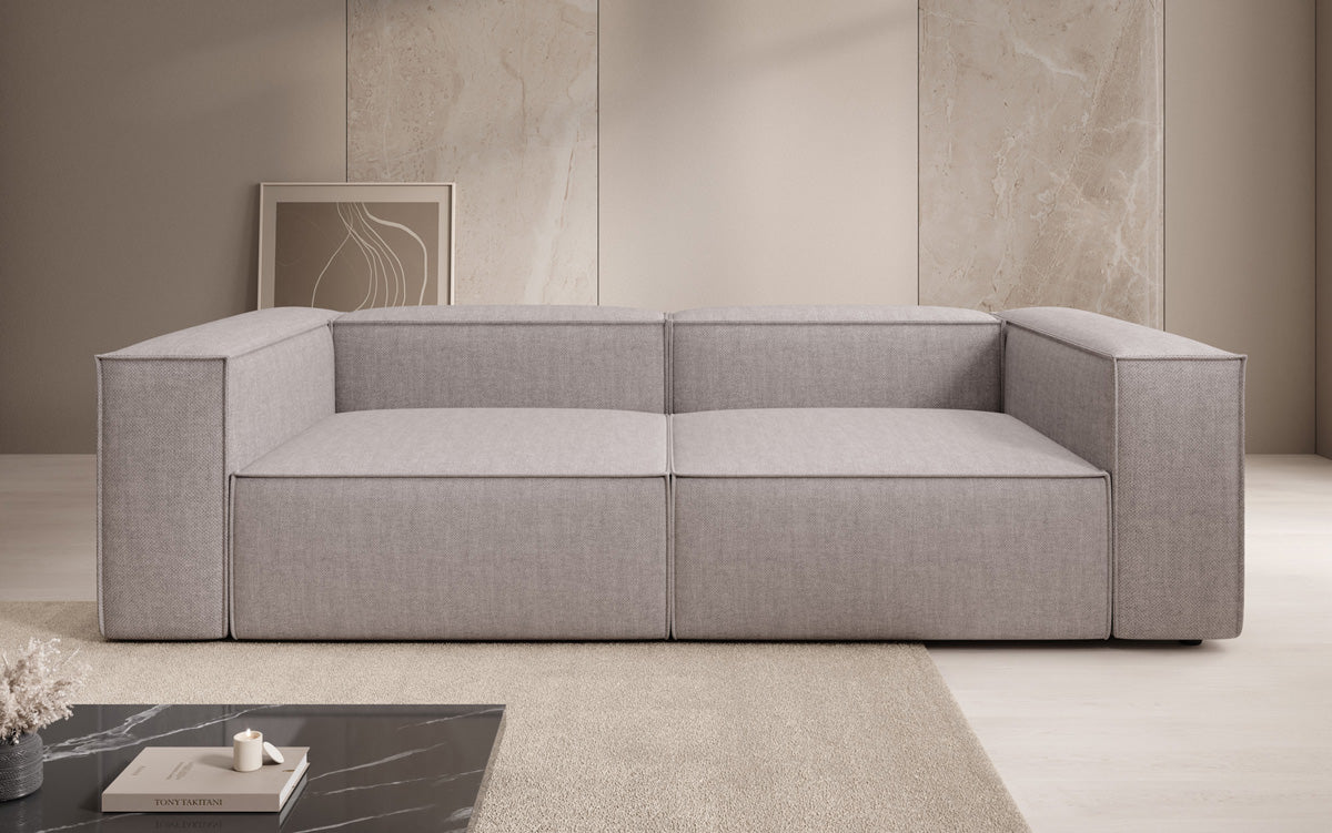 Designer Sofa Lesley 3 Sitzer in Leinen-Optik