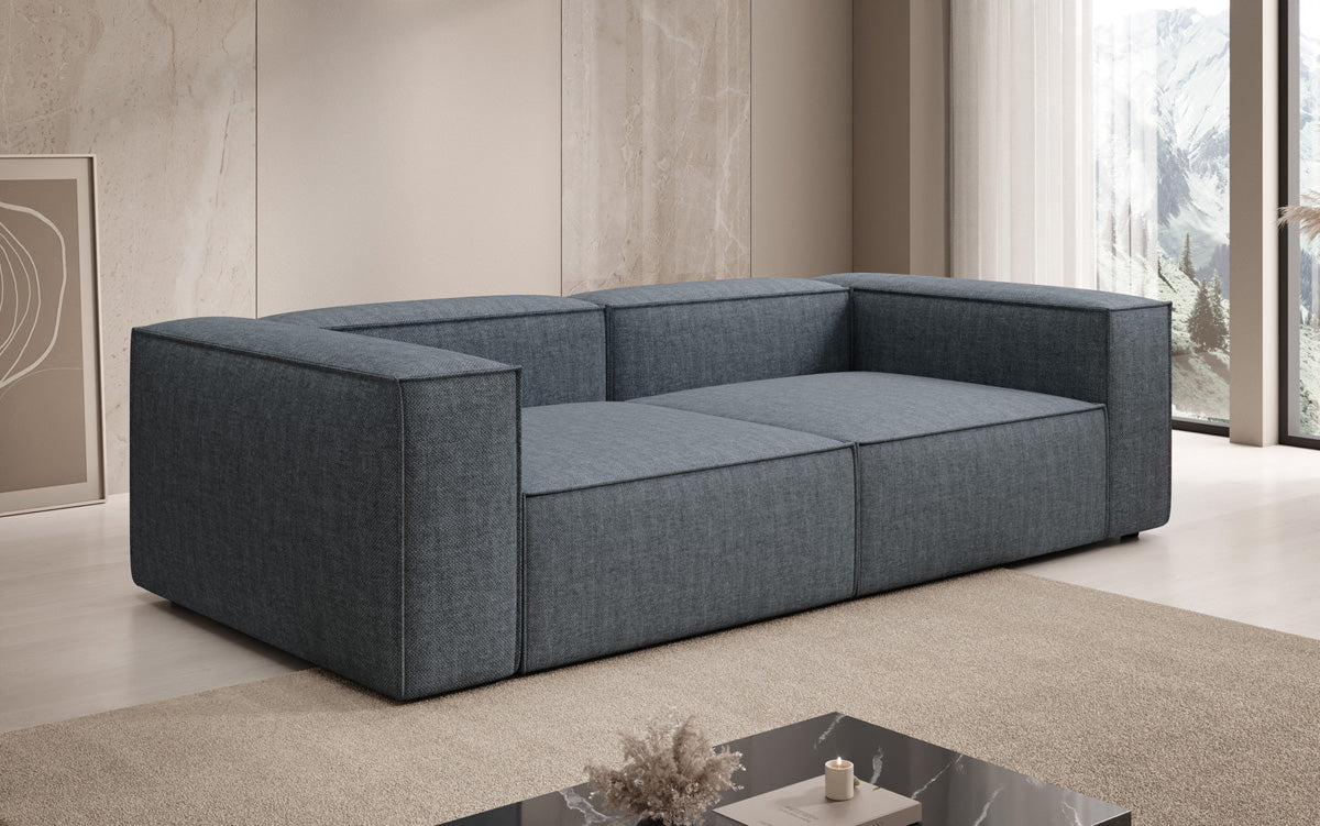 Designer Sofa Lesley 3 Sitzer in Leinen-Optik