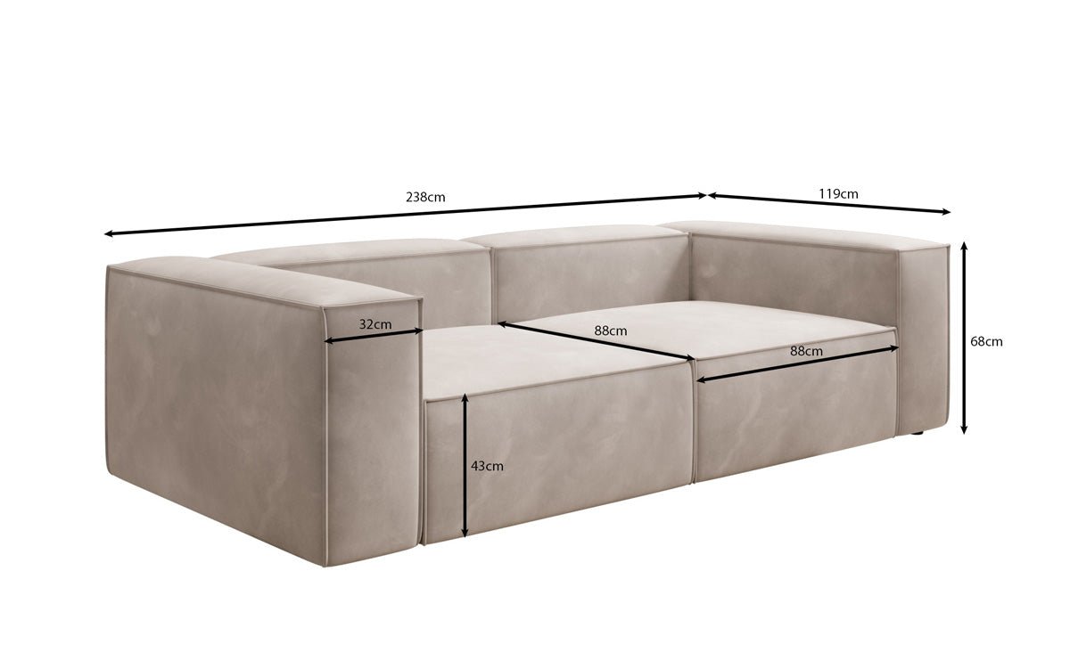 Canapé design Lesley 3 places en Velours