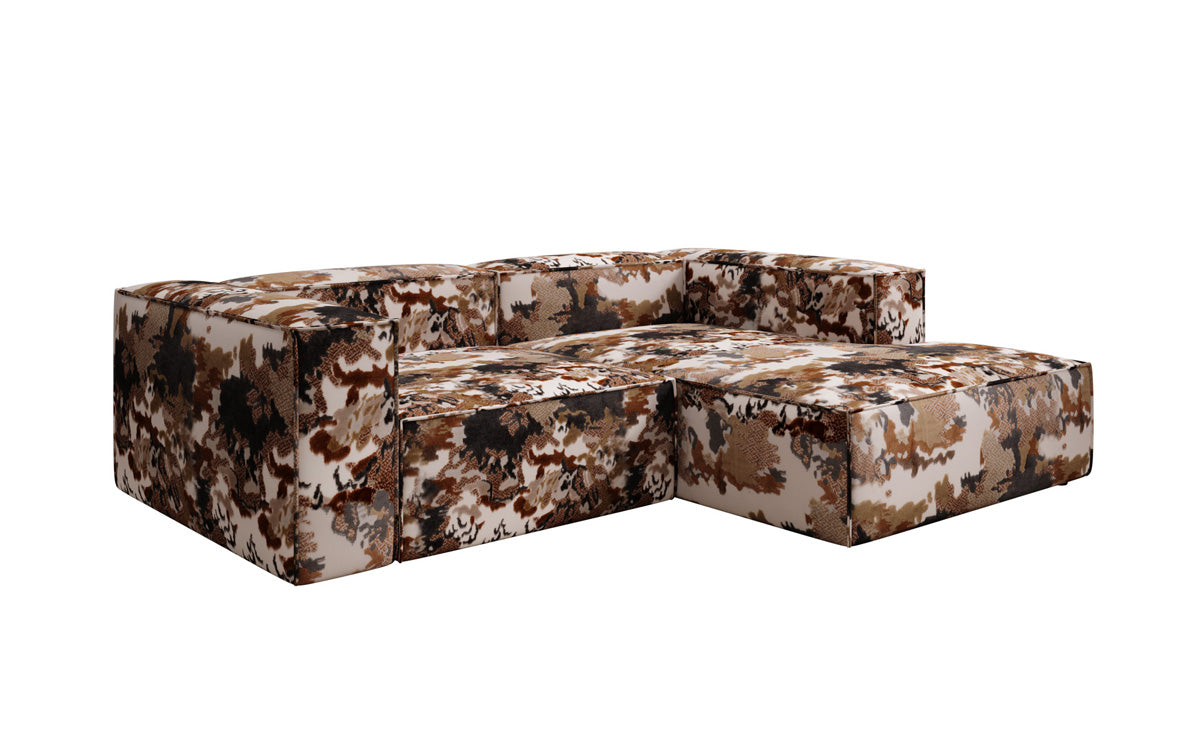 Canapé d'angle design Lesley Mini - jacquard à motif aquarelle