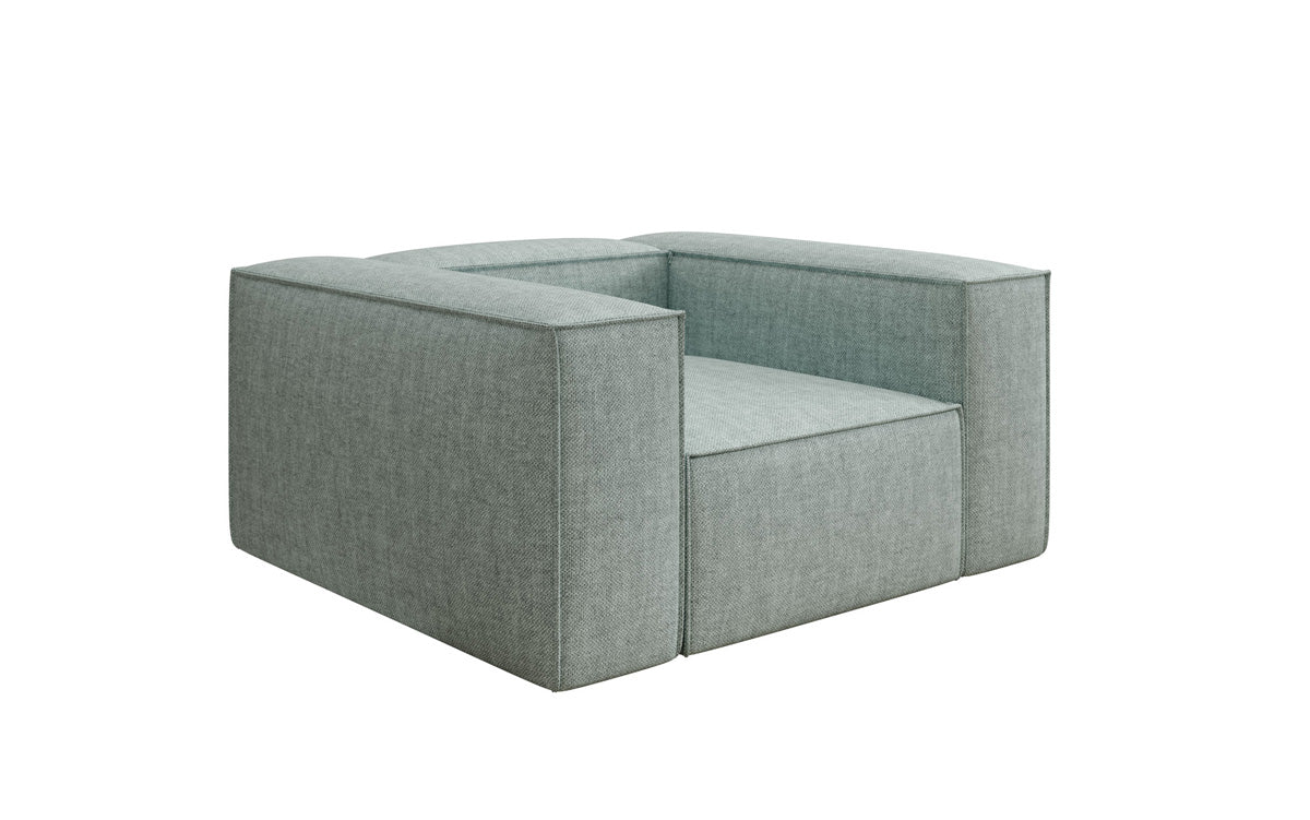 Designer Sofa-Sessel Lesley in Leinen-Optik