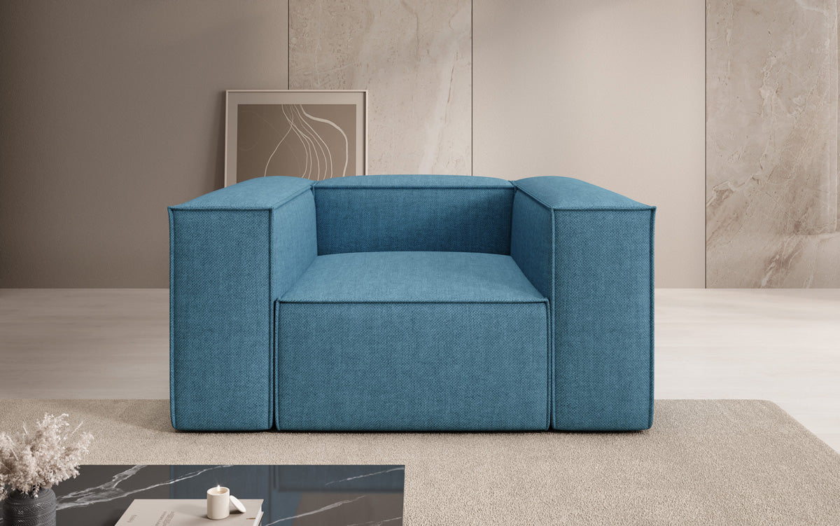 Designer Sofa-Sessel Lesley in Leinen-Optik