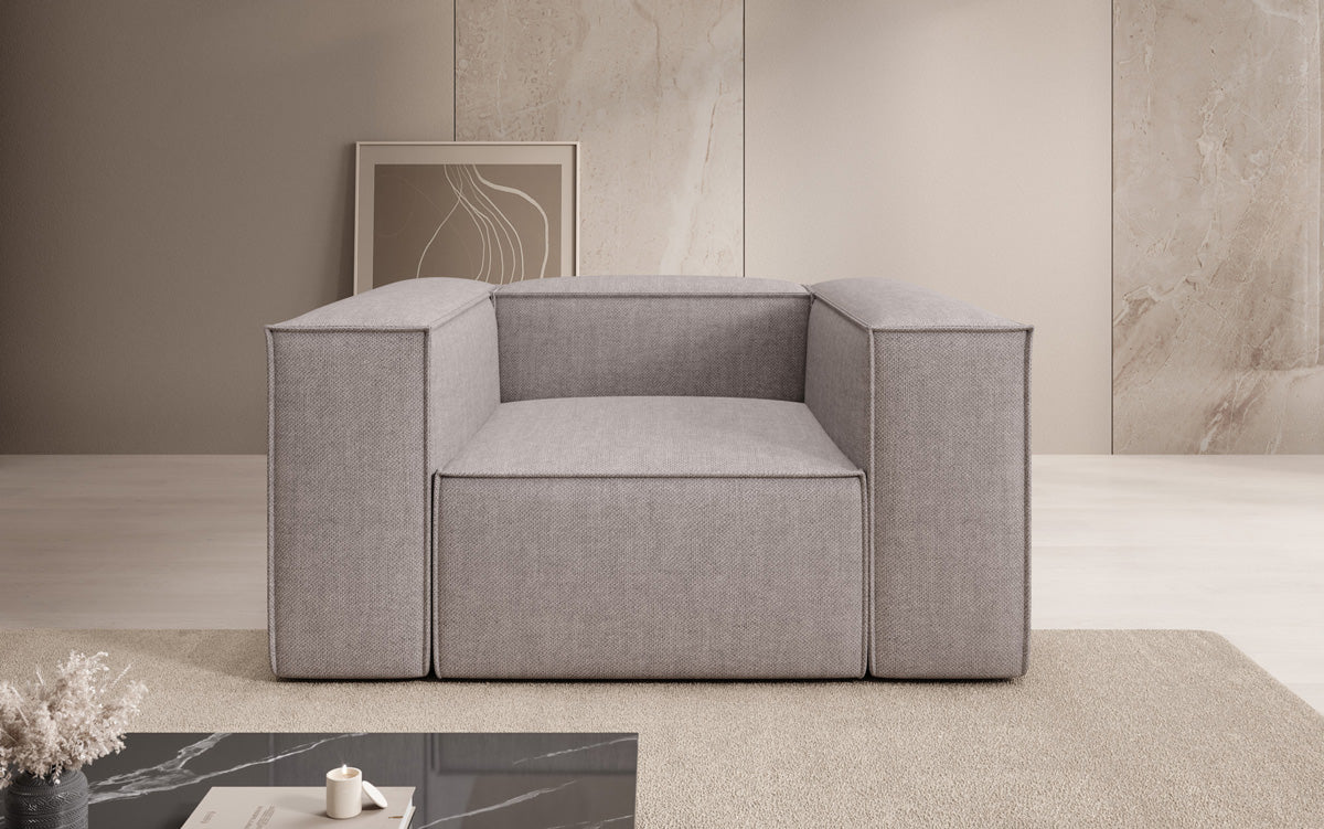 Designer Sofa-Sessel Lesley in Leinen-Optik