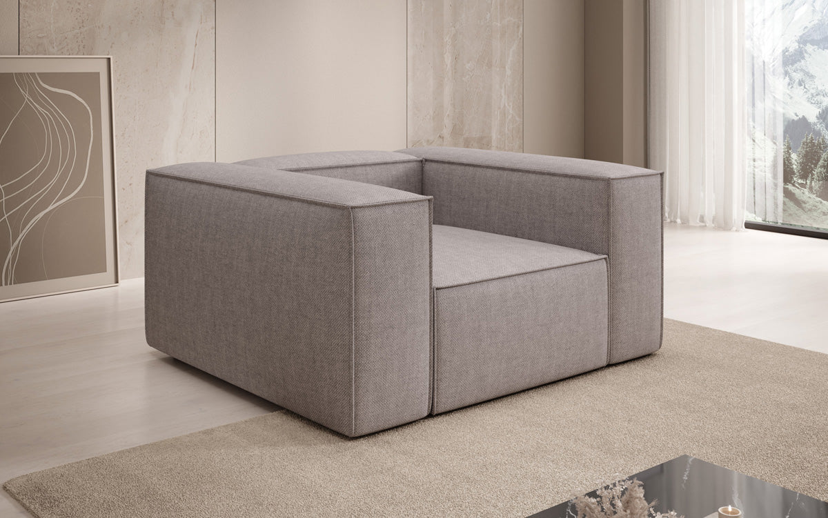 Designer Sofa-Sessel Lesley in Leinen-Optik