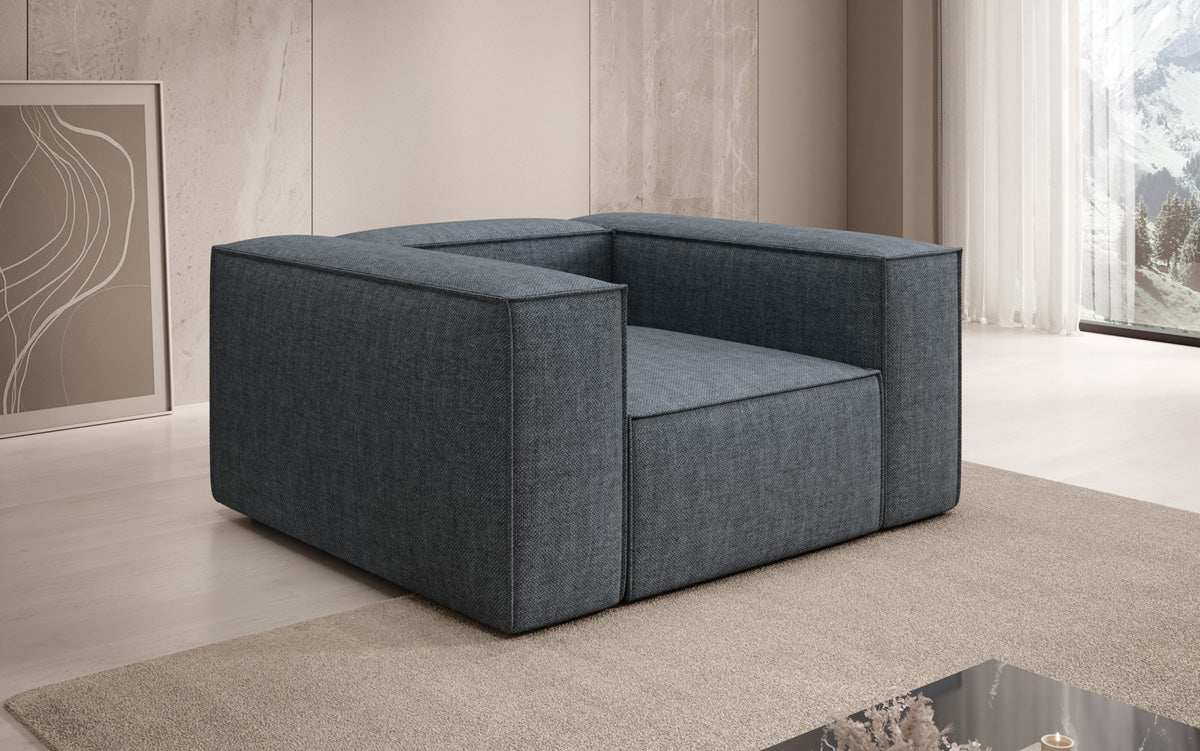 Designer Sofa-Sessel Lesley in Leinen-Optik