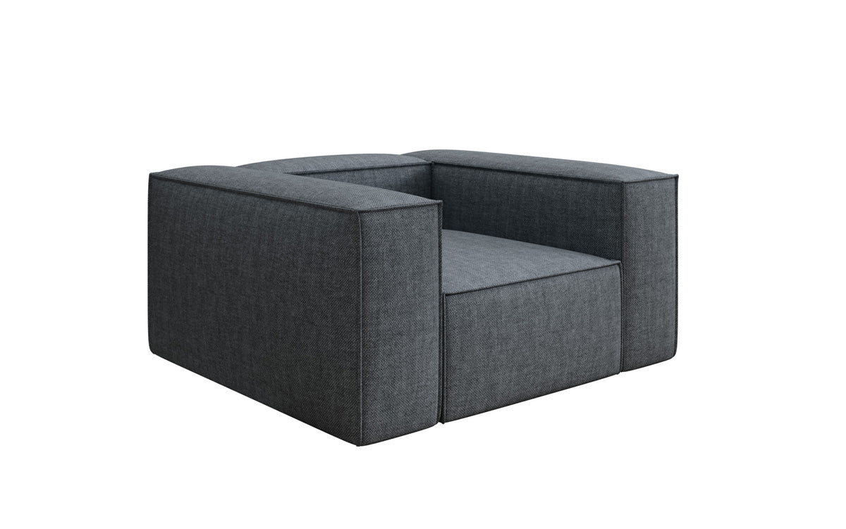 Designer Sofa-Sessel Lesley in Leinen-Optik