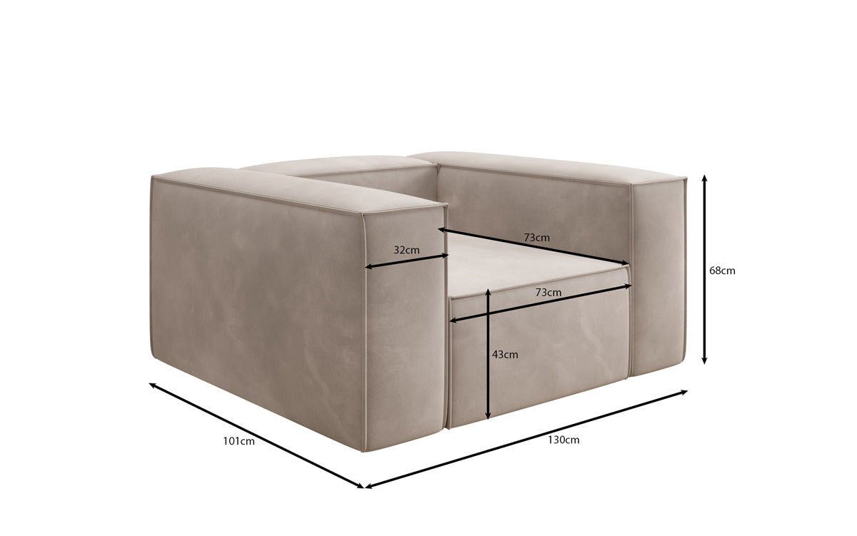 Fauteuil canapé design Lesley en velours