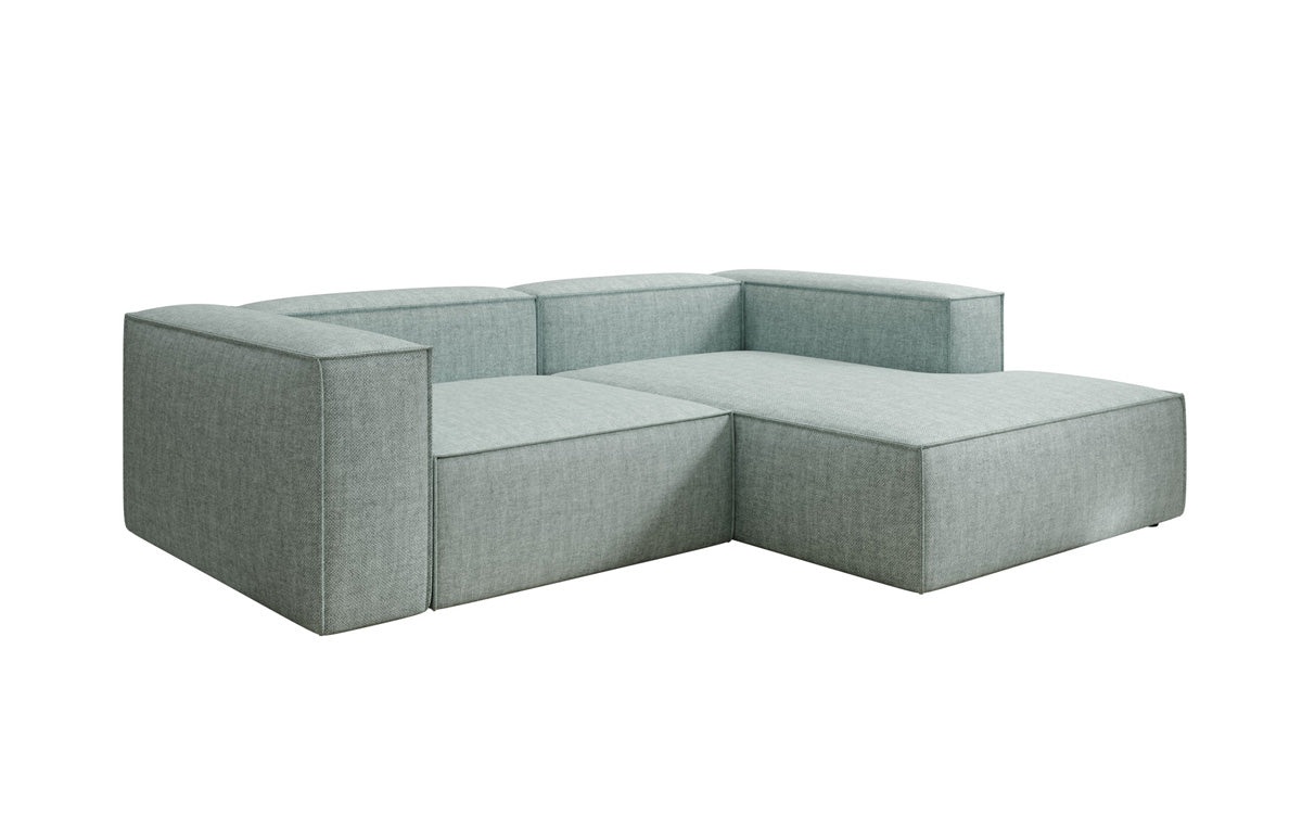 Designer Ecksofa Lesley Mini in Leinen-Optik