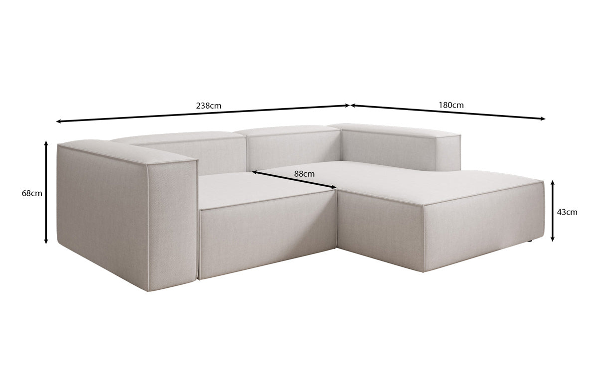 Designer Ecksofa Lesley Mini in Leinen-Optik
