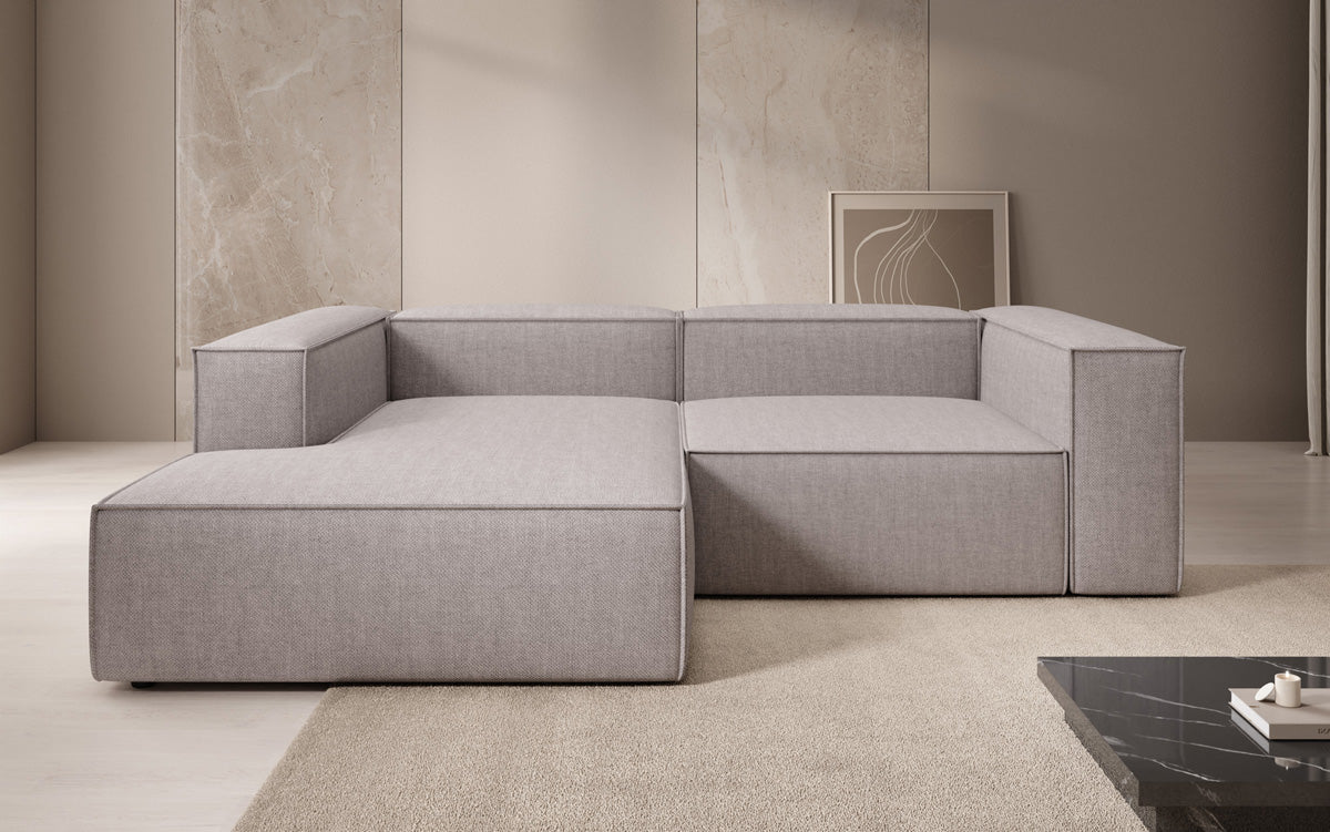 Designer Ecksofa Lesley Mini in Leinen-Optik