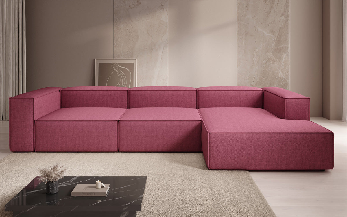 Designer Ecksofa Lesley in Leinen-Optik