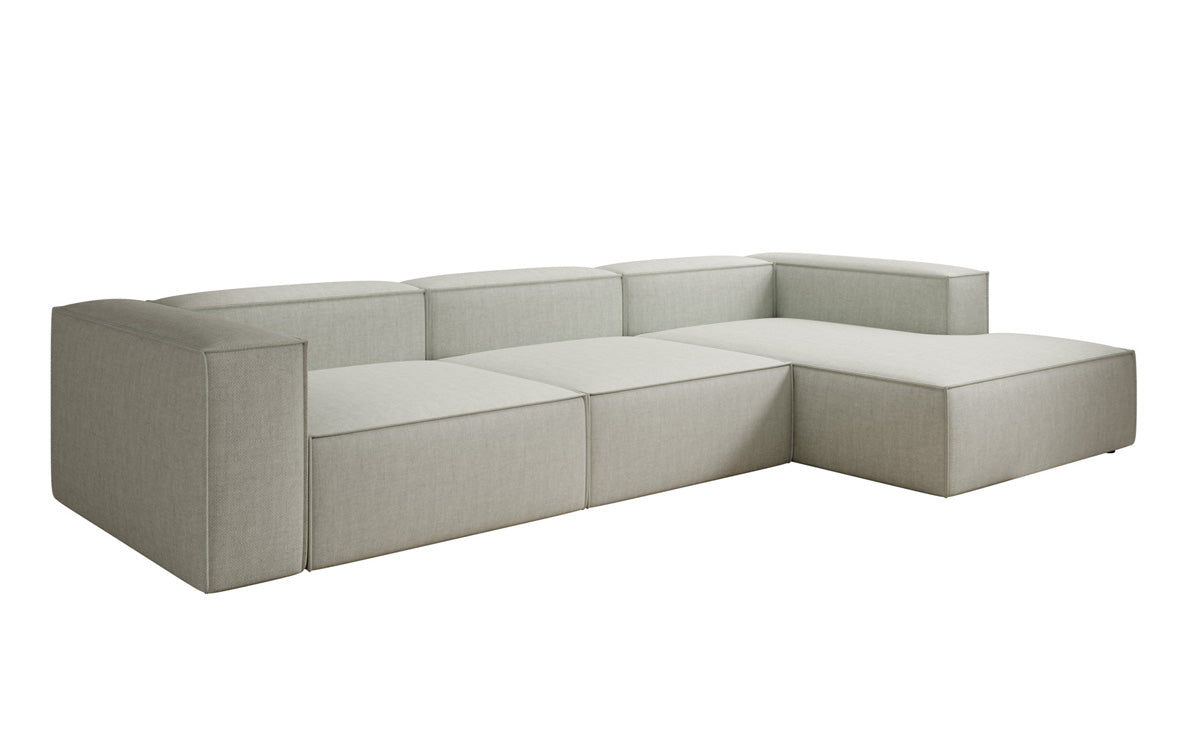 Designer Ecksofa Lesley in Leinen-Optik