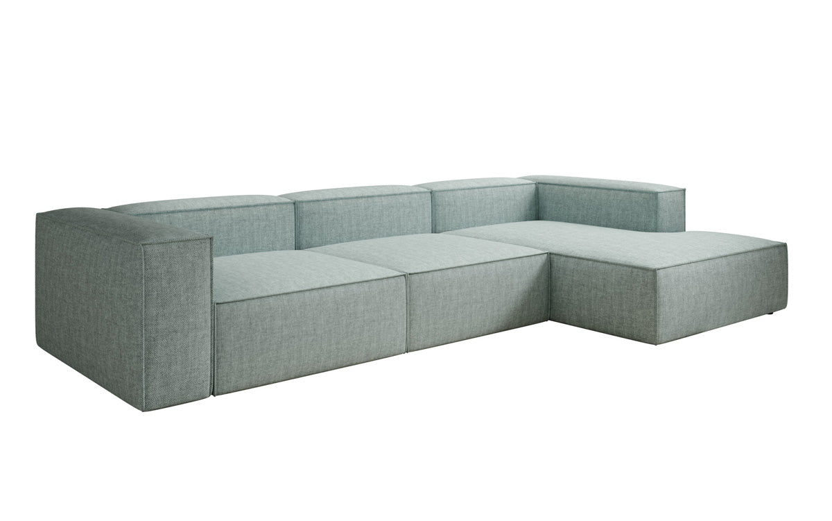 Designer Ecksofa Lesley in Leinen-Optik