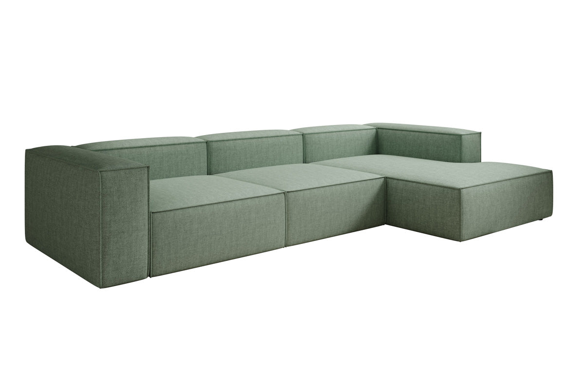 Designer Ecksofa Lesley in Leinen-Optik