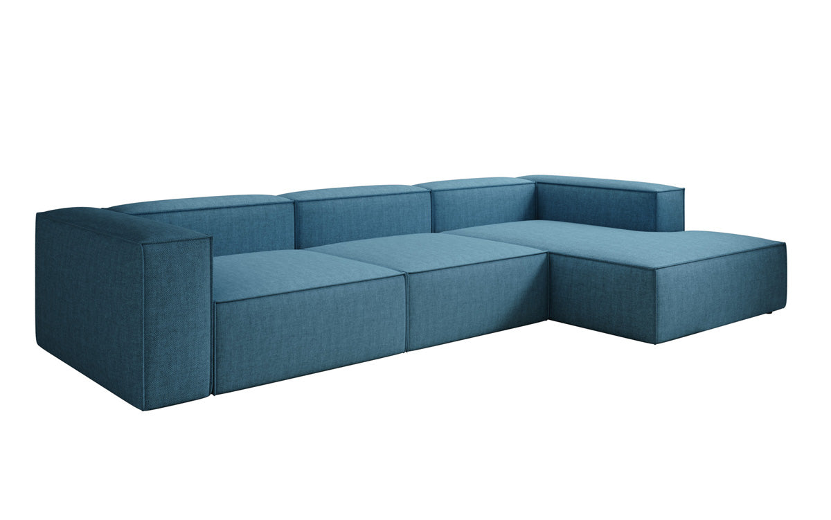 Designer Ecksofa Lesley in Leinen-Optik