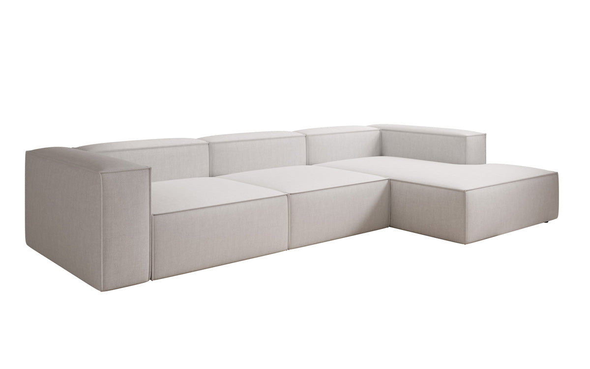Designer Ecksofa Lesley in Leinen-Optik