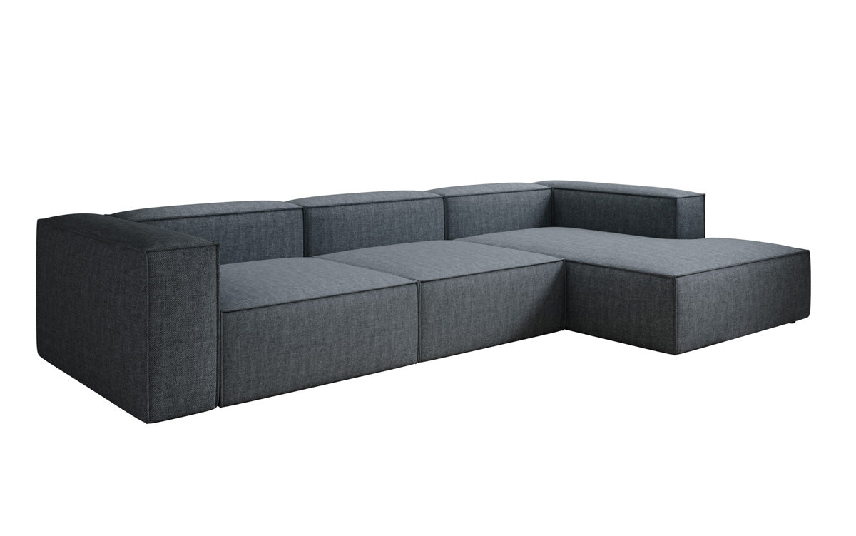 Designer Ecksofa Lesley in Leinen-Optik