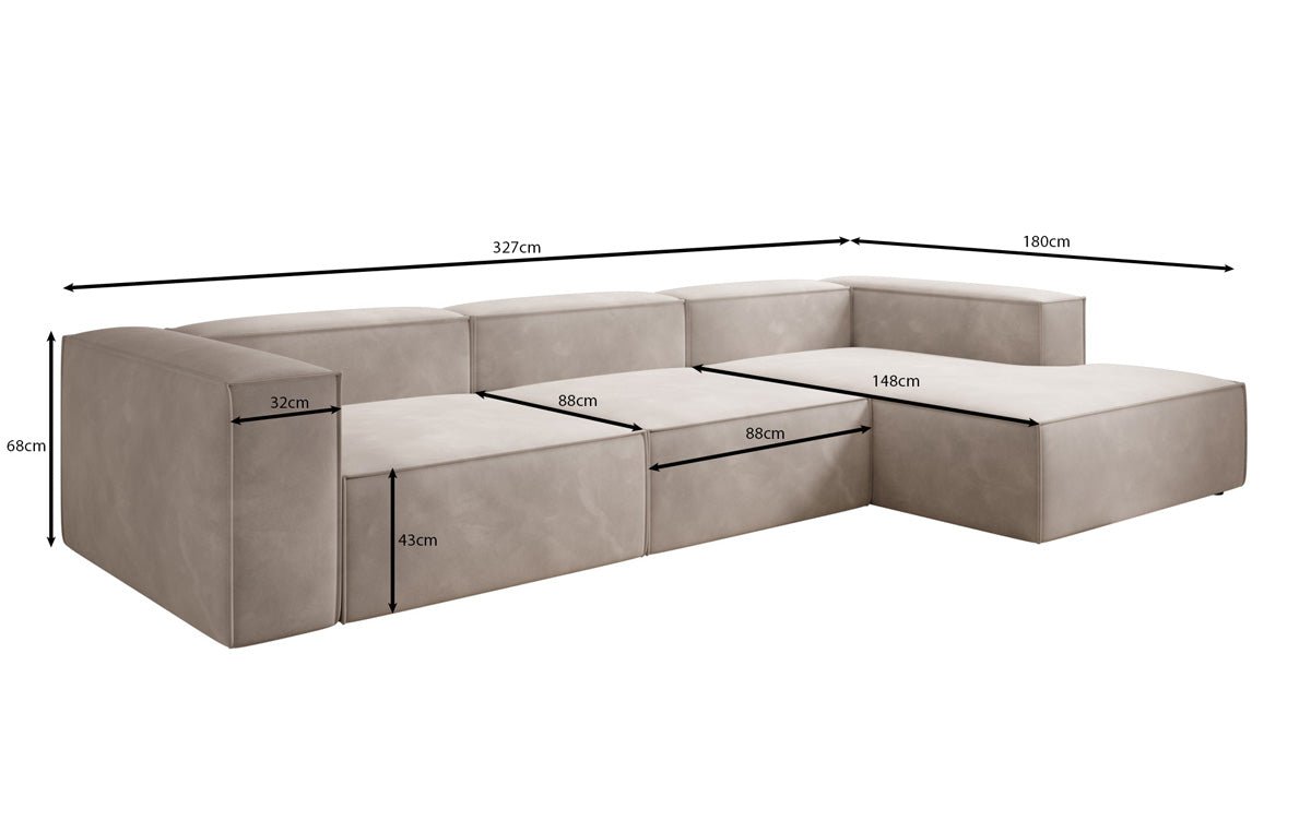 Designer Sofa Lesley L in Samt