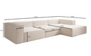 Canapé d’angle design Lesley en tissu texturé