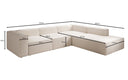 Designer Ecksofa Lesley mit langer Ottomane in Strukturstoff
