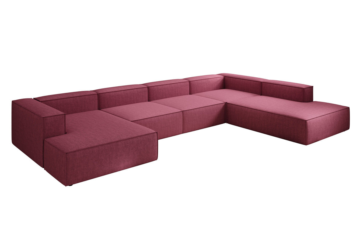 Designer Sofa Lesley U XXL in Leinen-Optik