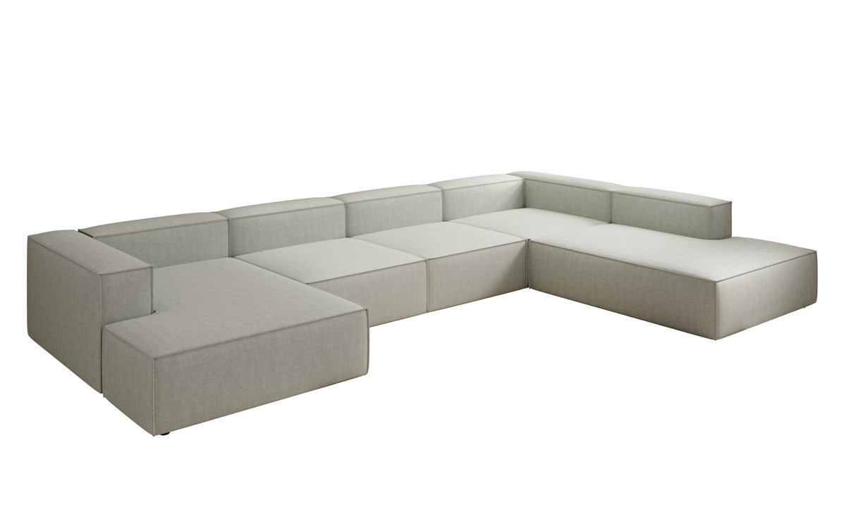 Designer Sofa Lesley U XXL in Leinen-Optik