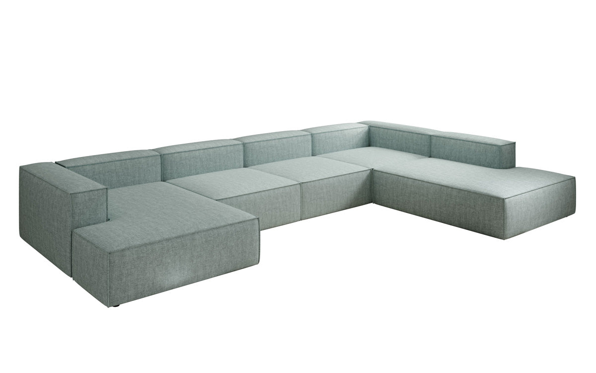 Designer Sofa Lesley U XXL in Leinen-Optik
