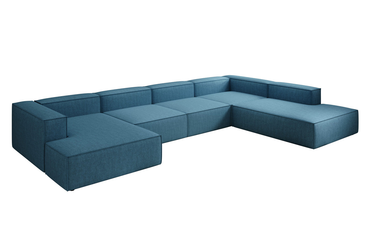 Designer Sofa Lesley U XXL in Leinen-Optik