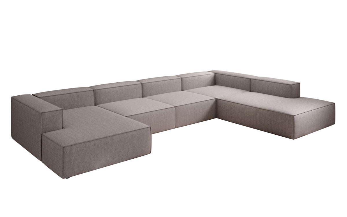 Designer Sofa Lesley U XXL in Leinen-Optik