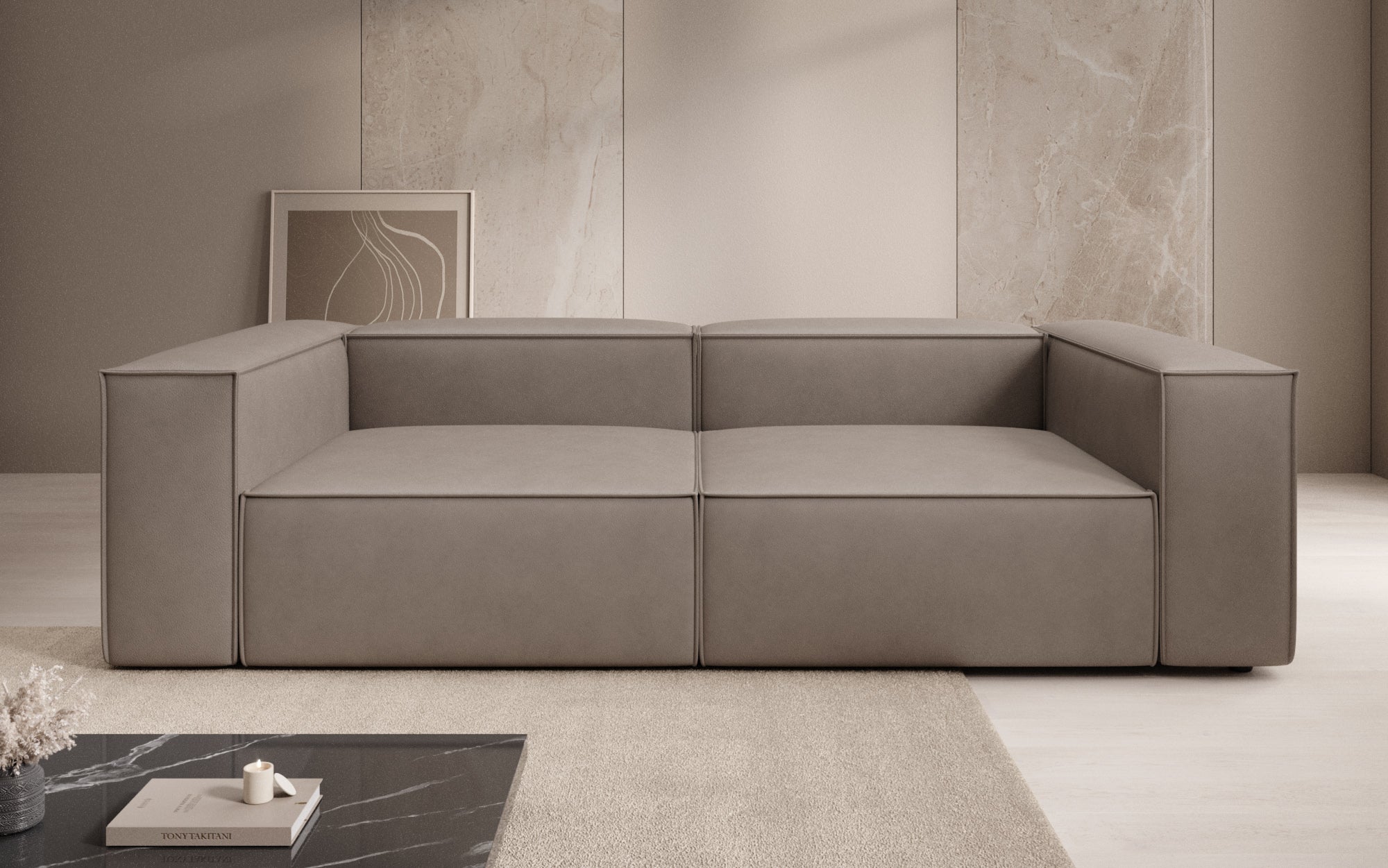 Canapé design Lesley 3 places en cuir véritable