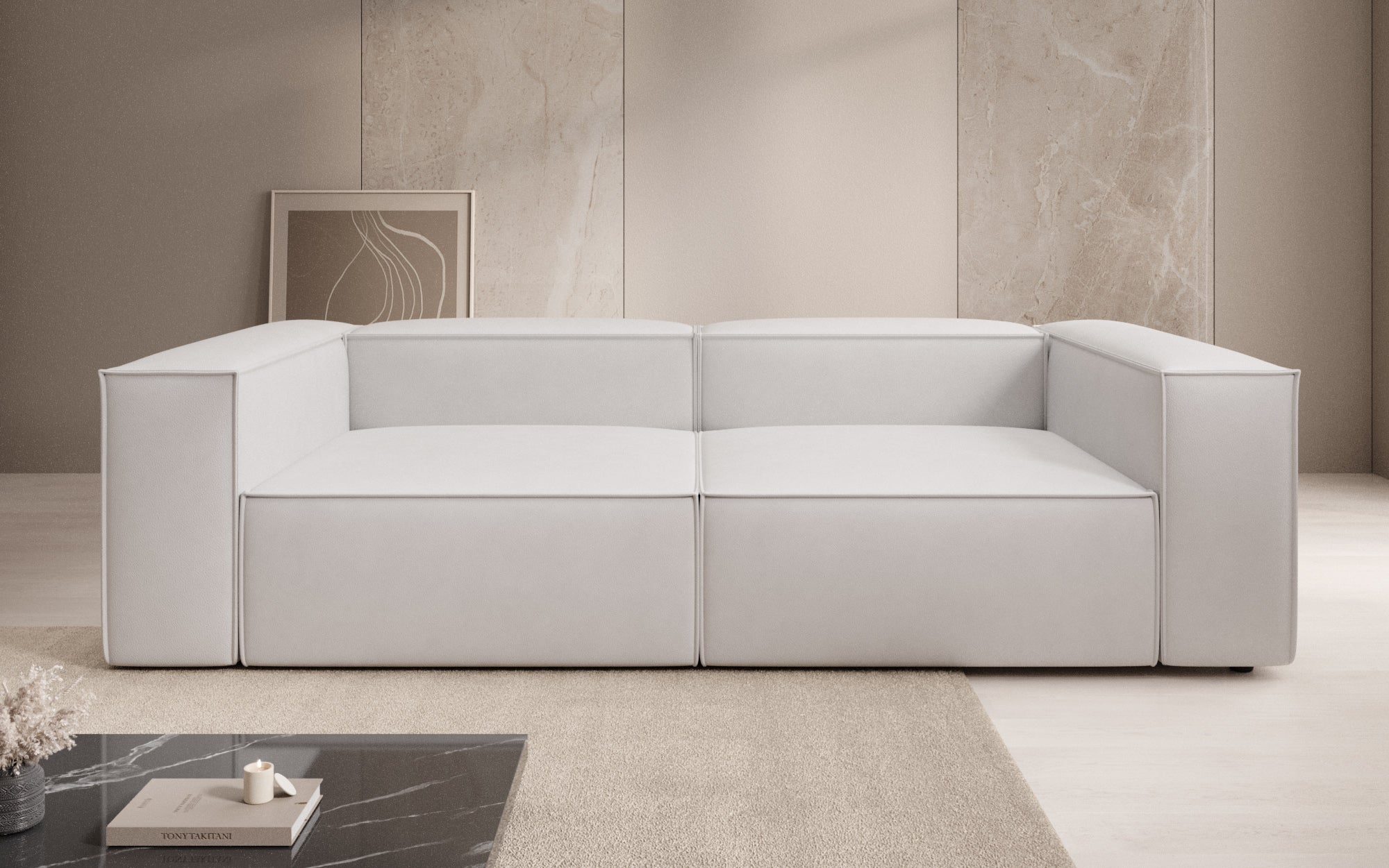 Canapé design Lesley 3 places en cuir véritable