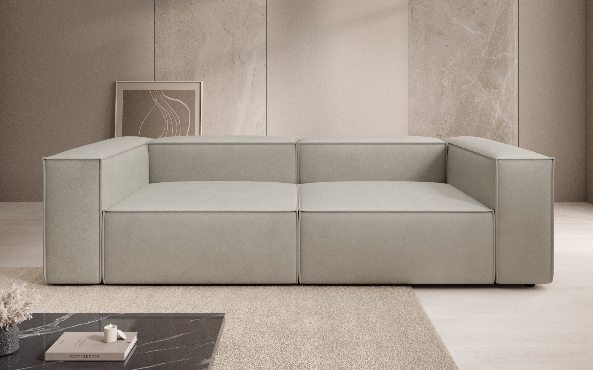 Canapé design Lesley 3 places en cuir véritable