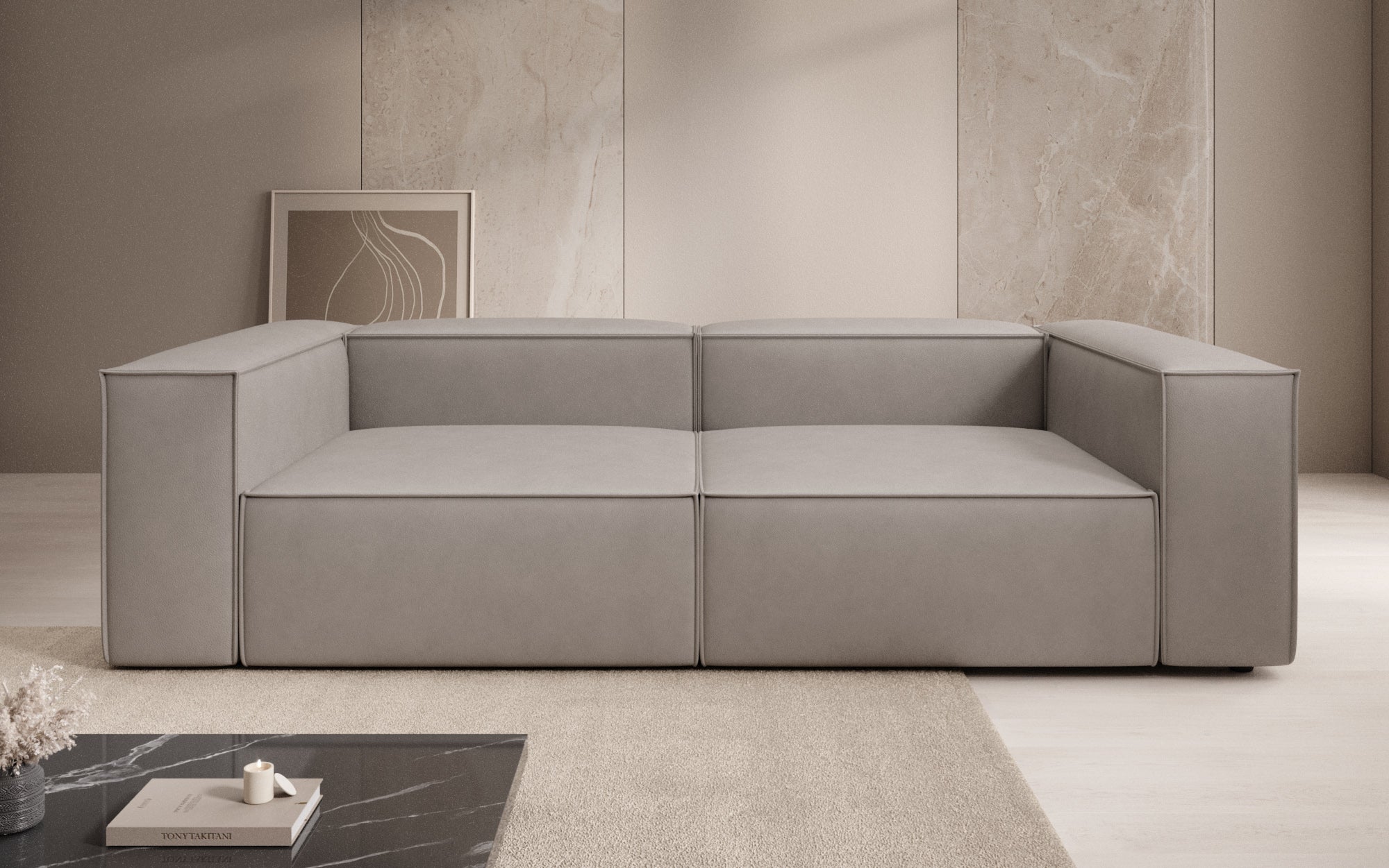 Canapé design Lesley 3 places en cuir véritable