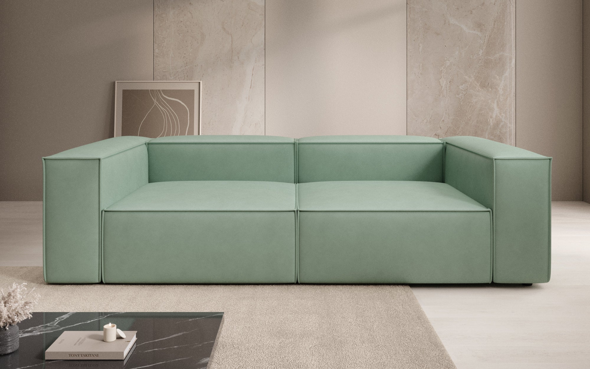Canapé design Lesley 3 places en cuir véritable