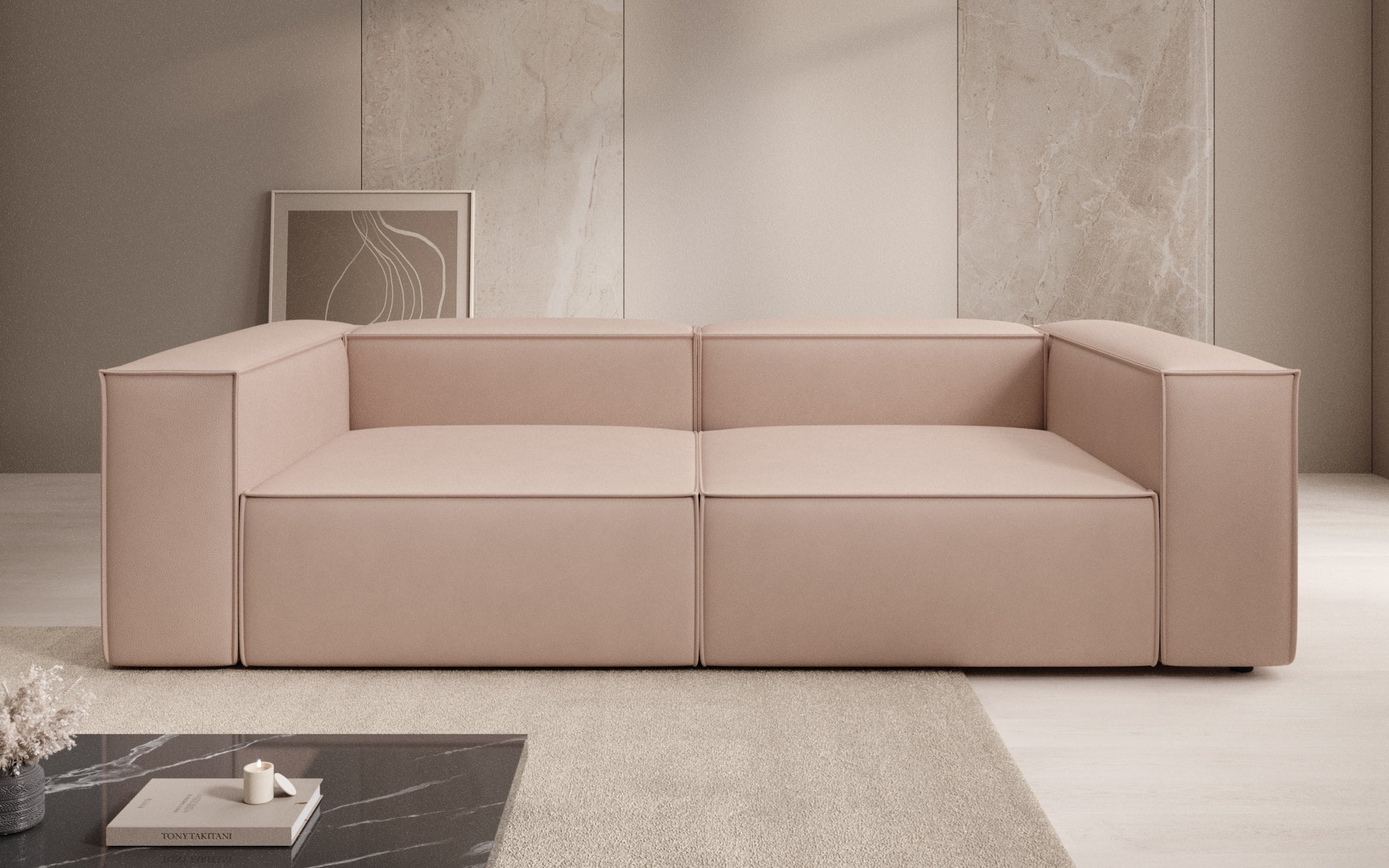 Canapé design Lesley 3 places en cuir véritable