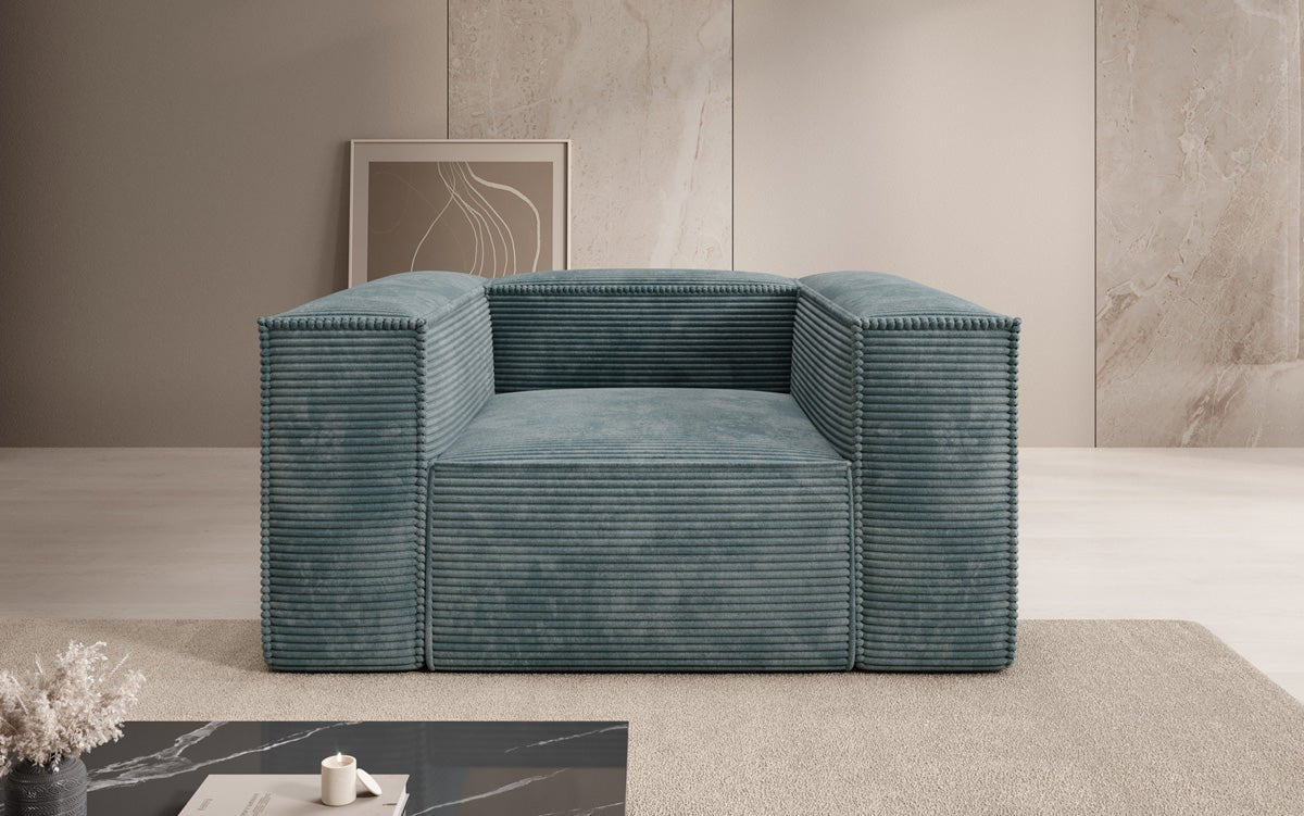 Canapé fauteuil designer Lesley en Côtelé