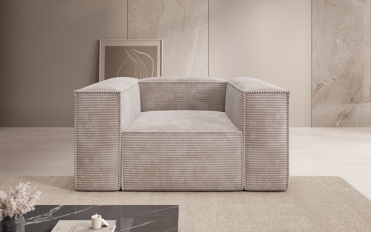 Canapé fauteuil designer Lesley en Côtelé