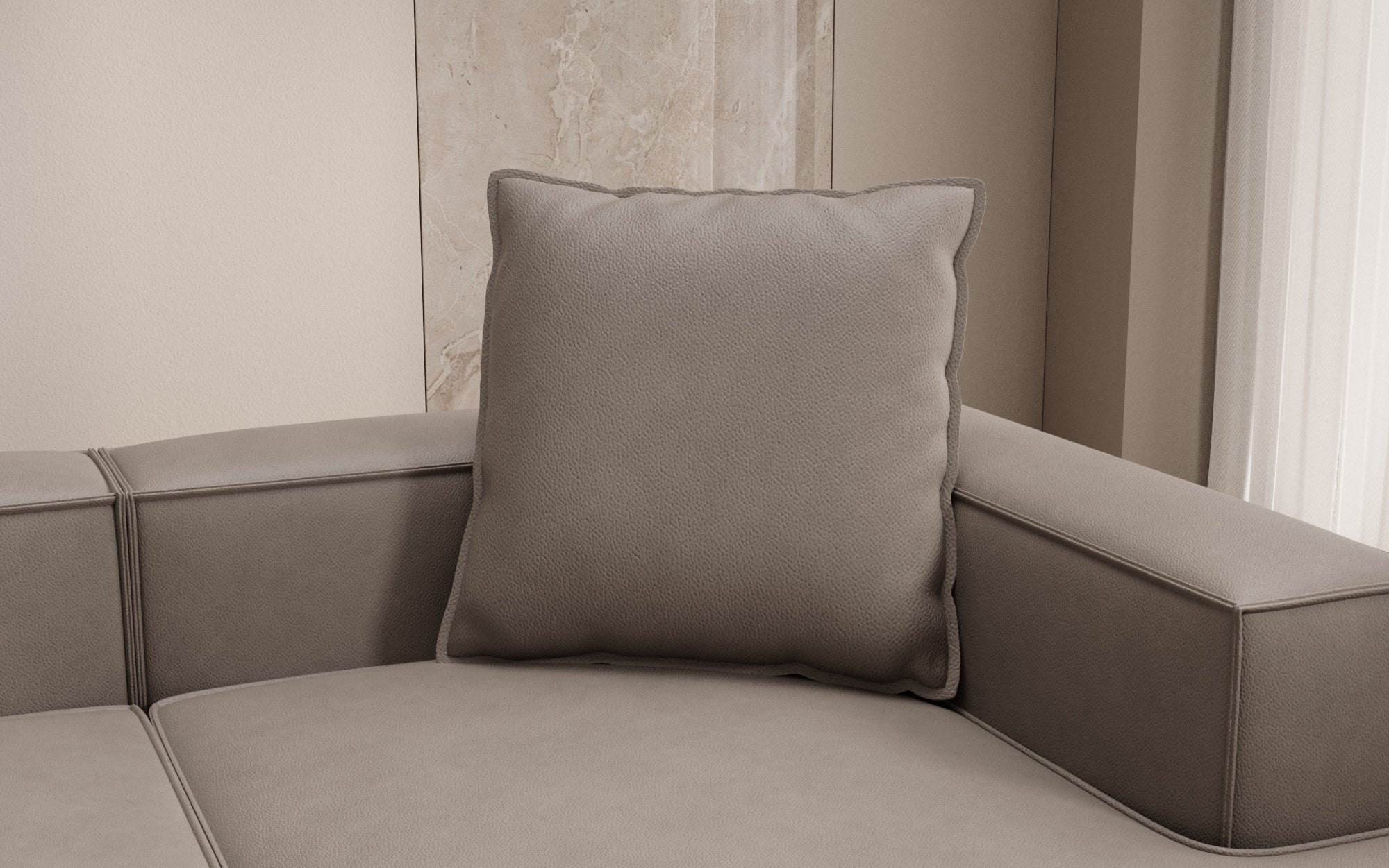 Coussin décoratif Lesley 60x60 en cuir véritable
