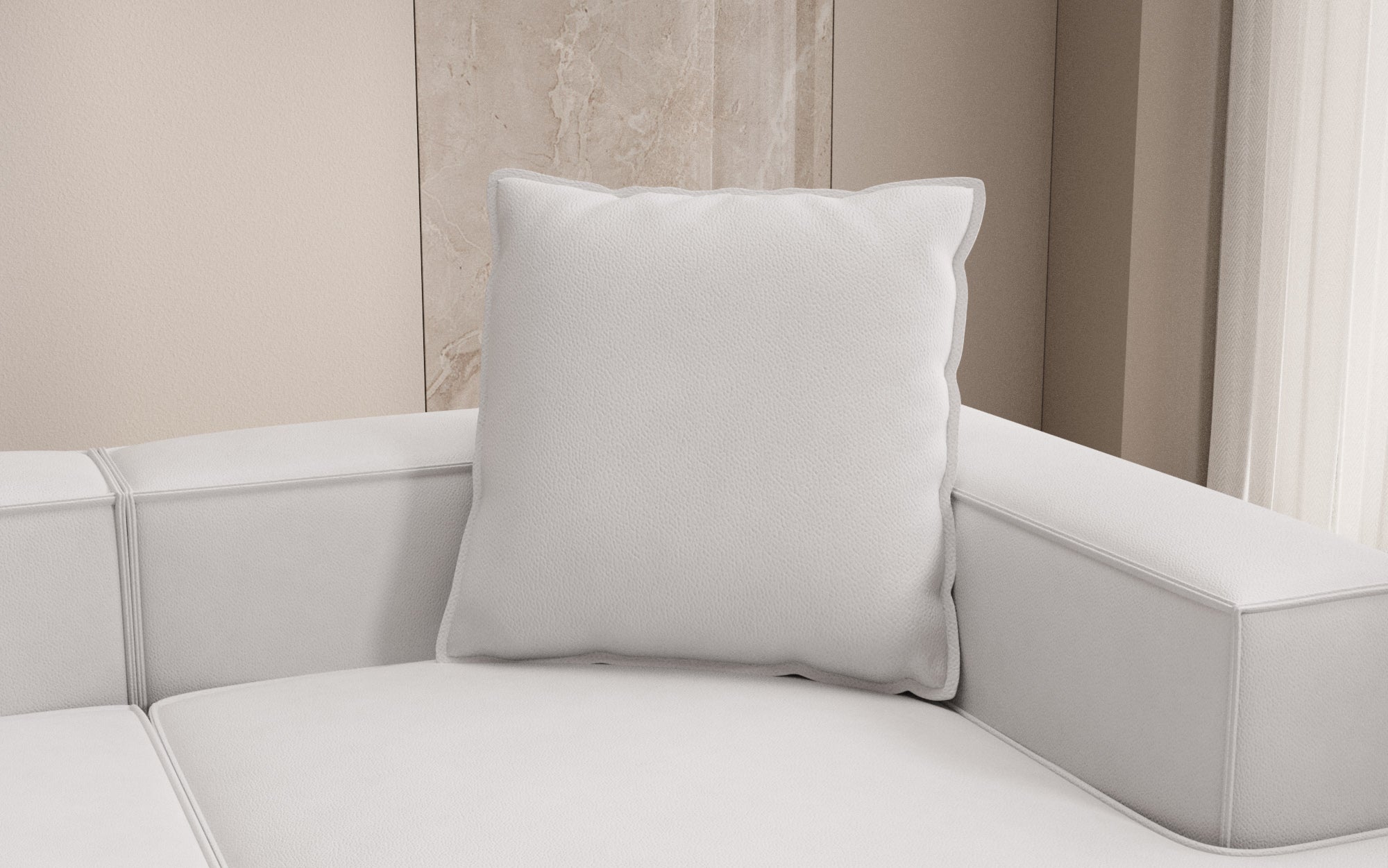 Coussin décoratif Lesley 60x60 en cuir véritable
