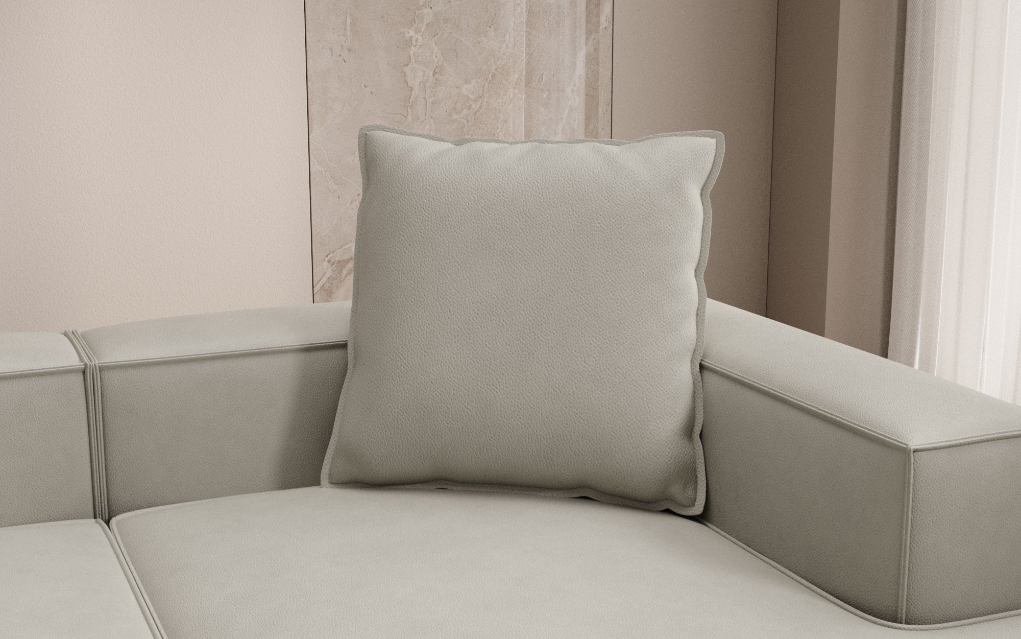 Coussin décoratif Lesley 60x60 en cuir véritable