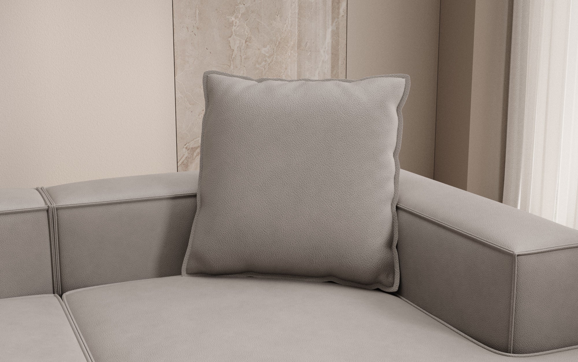 Coussin décoratif Lesley 60x60 en cuir véritable